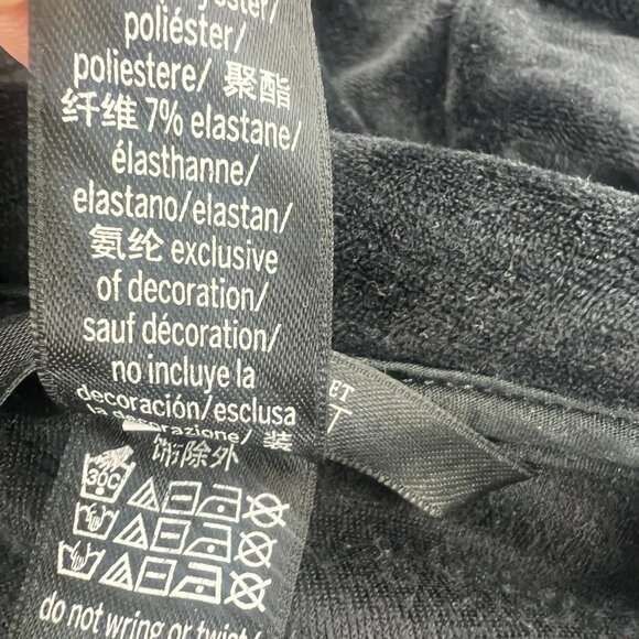 Victoria's Secret Women Size XS Black Y2K Velour Full Zip Crop Jacket - Picture 3 of 10